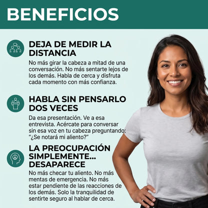 Fórmula para el aliento de tres fuentes (intestino · boca · hígado)