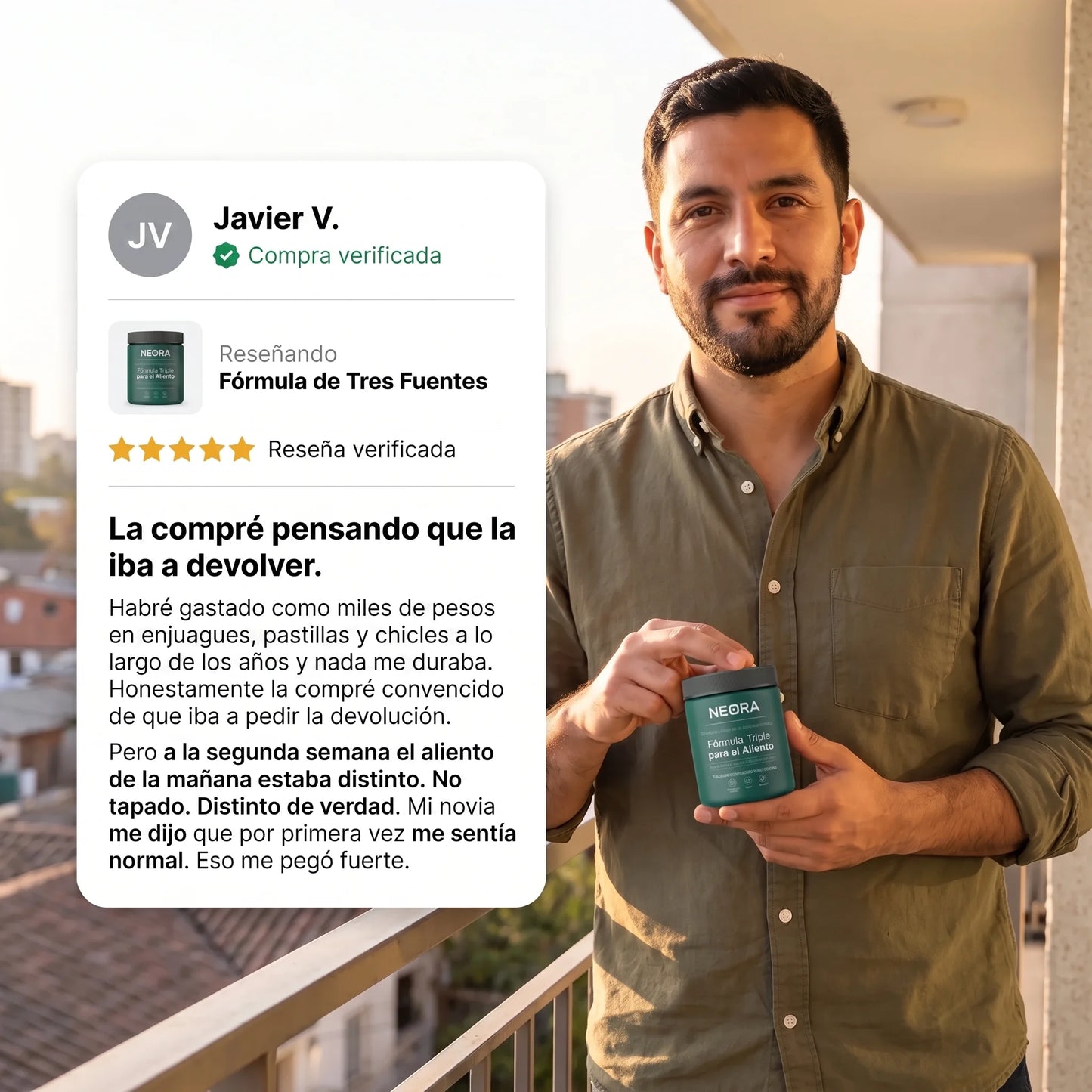Fórmula para el aliento de tres fuentes (intestino · boca · hígado)